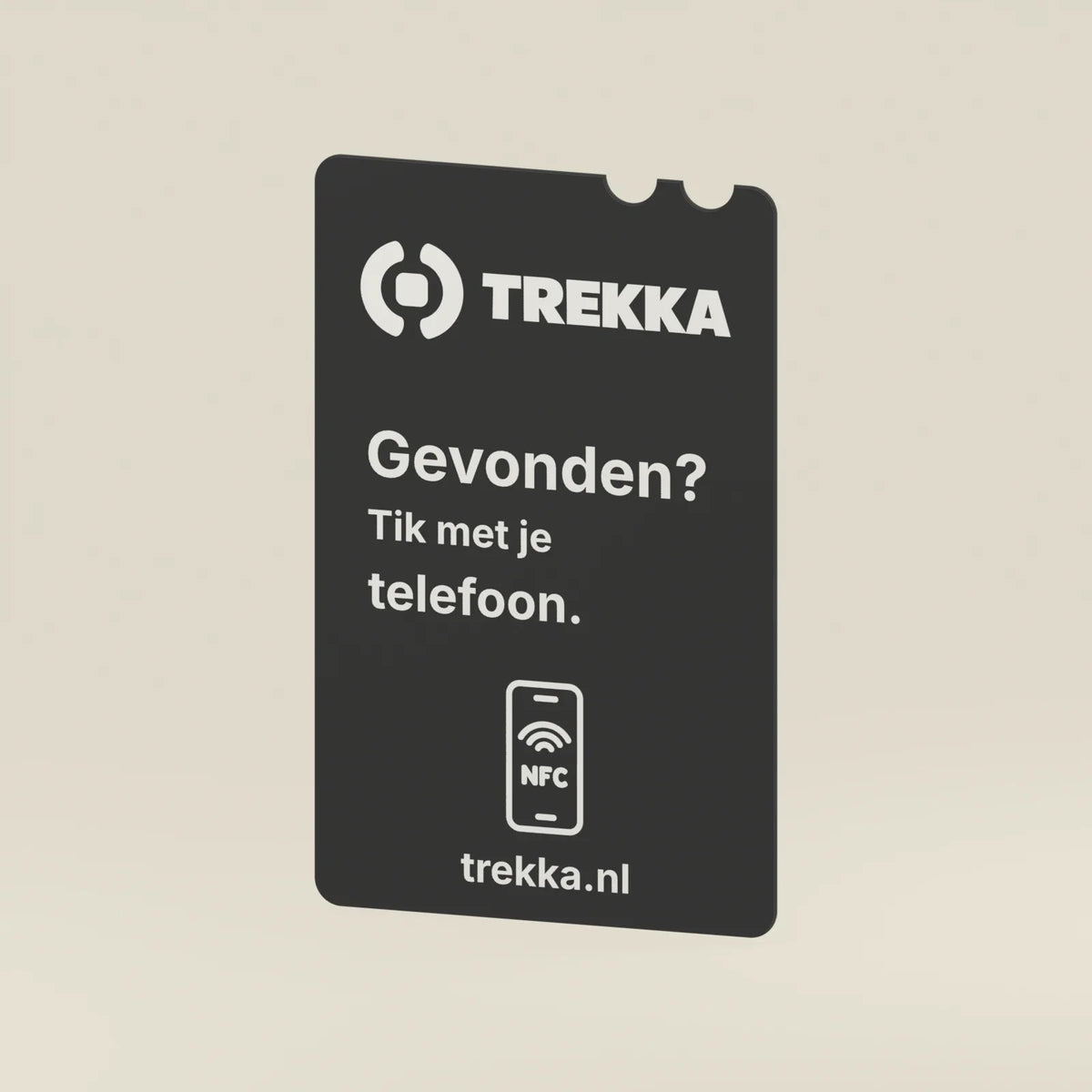 Trekka Portemonneepas in 3D: zwarte pas met witte opdruk
