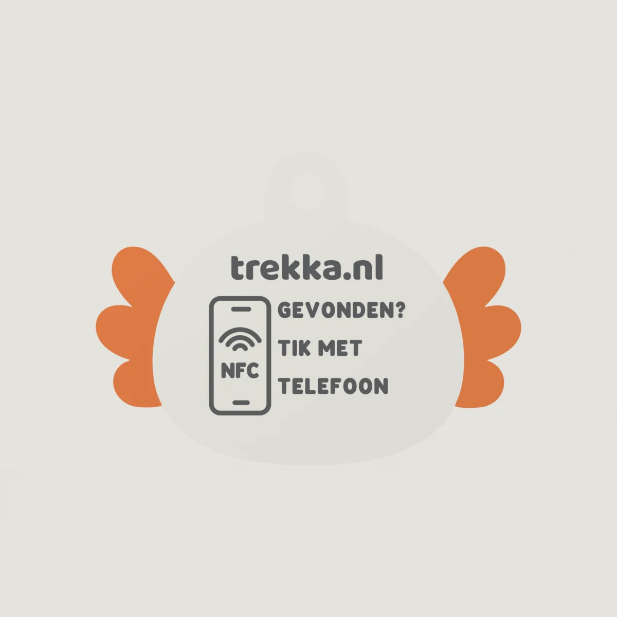Axolotl | Trekka NFC-sleutelhanger, achterzijde met vindersinstructie