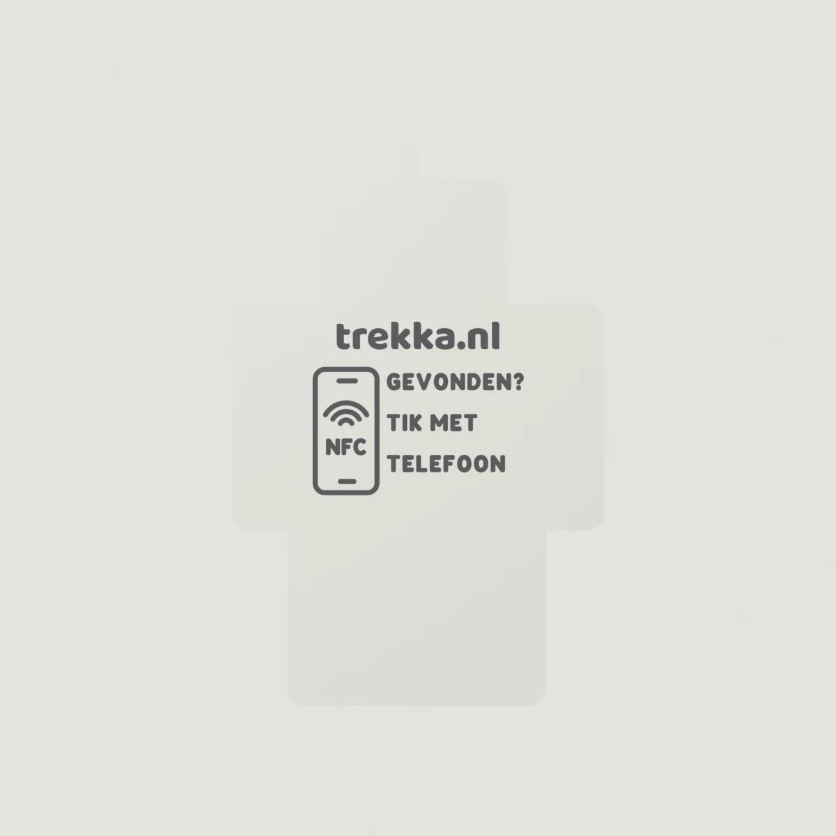 Dolly | Trekka NFC-sleutelhanger, achterzijde met vindersinstructie