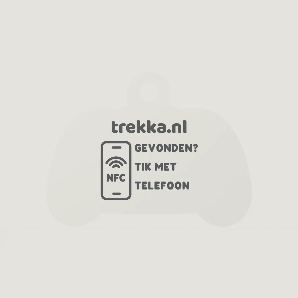 Gamecontroller | Trekka NFC-sleutelhanger, achterzijde met vindersinstructie