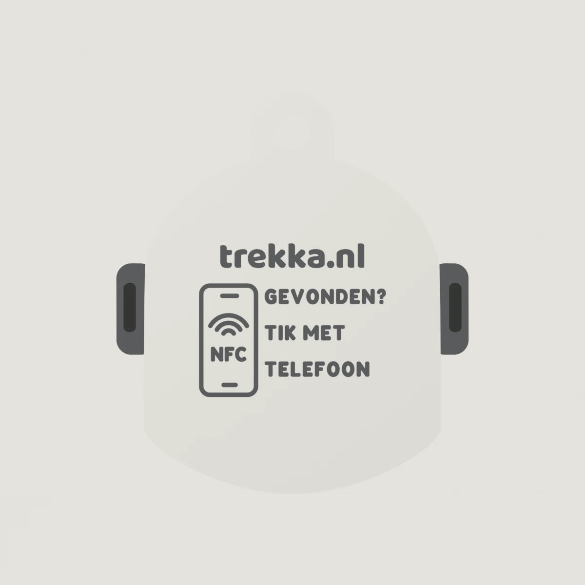 Space helmet | Trekka NFC-sleutelhanger, achterzijde met vindersinstructie