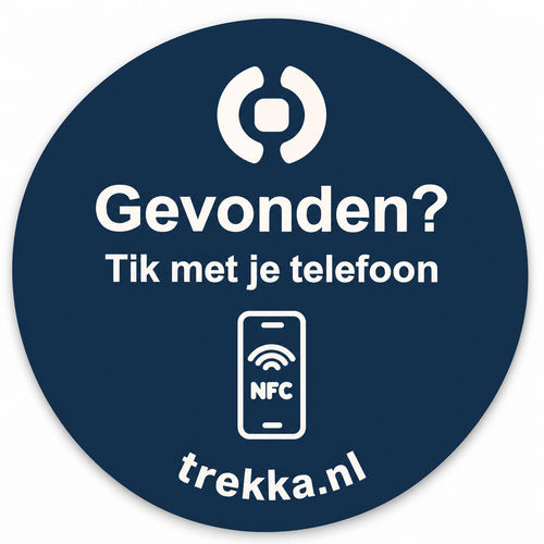 Eén ronde Trekka NFC-sticker, ontwerp blauw